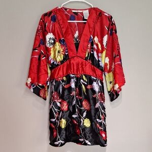 Floral Red and Black Women's Tunic